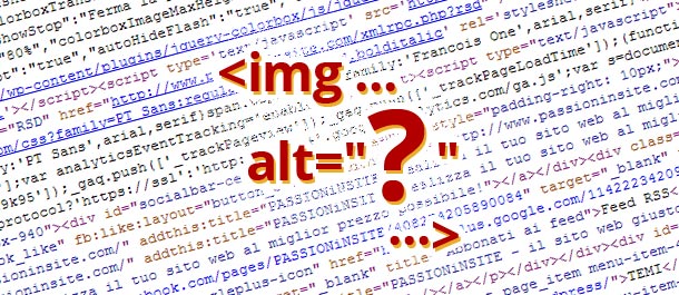 Testo alternativo (alt text) nel codice HTML delle immagini inserite